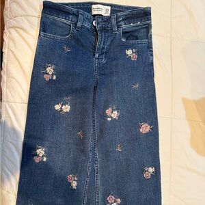 Abercrombie and Fitch Floral Embroidered Denim Jeans